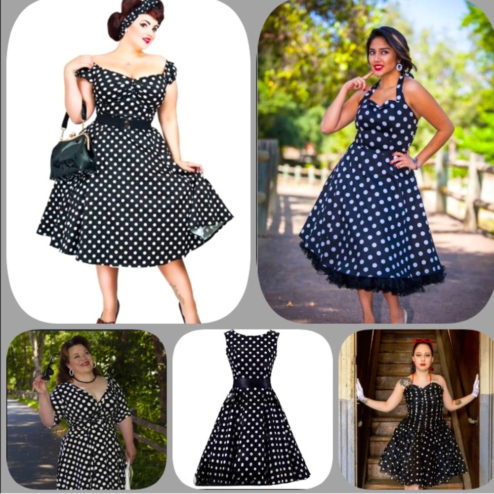 🫶🏻-Modern Style Rockabilly Polkadot Dress-